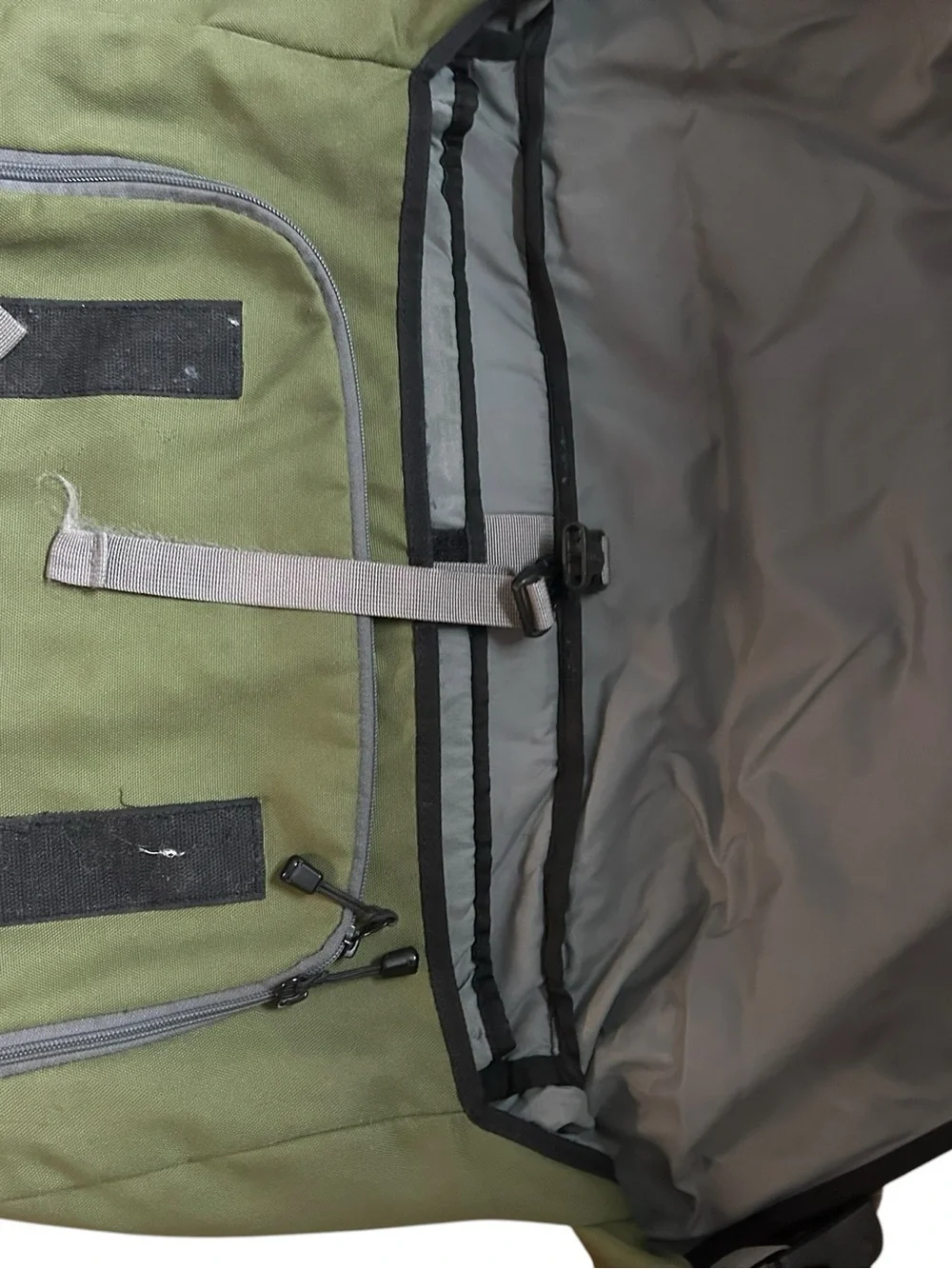 L.L. Bean Olive Canvas Messenger Bag with Gray Strap